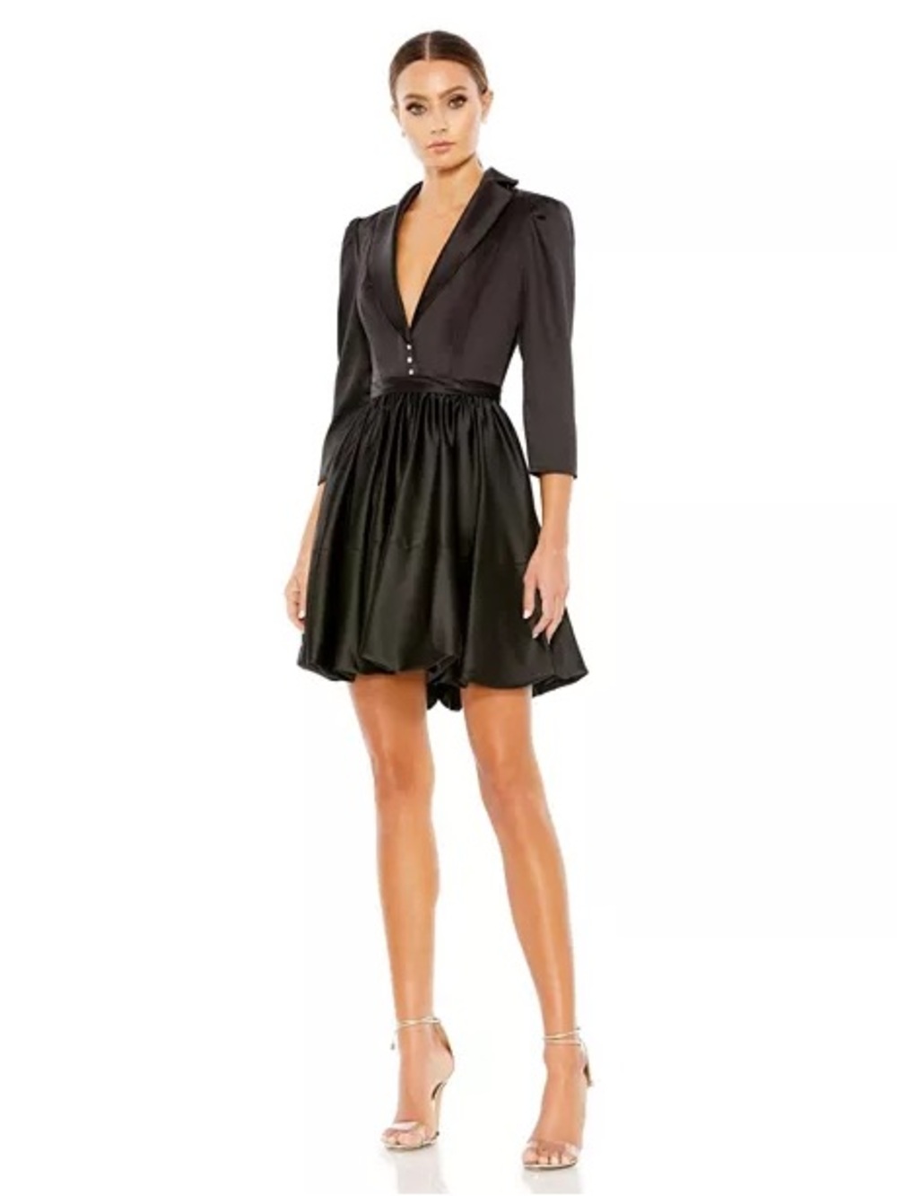 Mac Duggal Womens 26913 Black
Satin 3/4 Sleeve Fit And Flare
Blazer Dress NWT 0